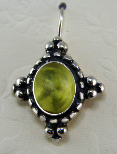Sterling Silver Little Peridot Post Stud Gemstone Drop Dangle Earrings